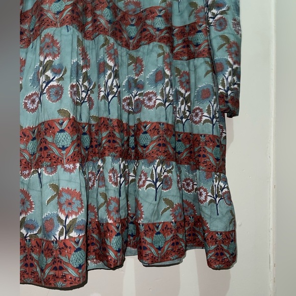 Victoria Dunn Peony Smocked Yoke Dress In Burnt Sienna Floral - Picture 8 of 13